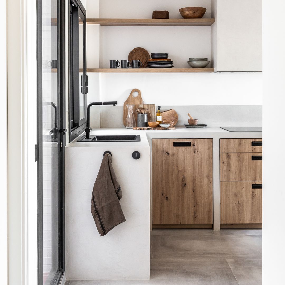 Portada de la galería «El Rancho»: Cocina moderna con microcemento