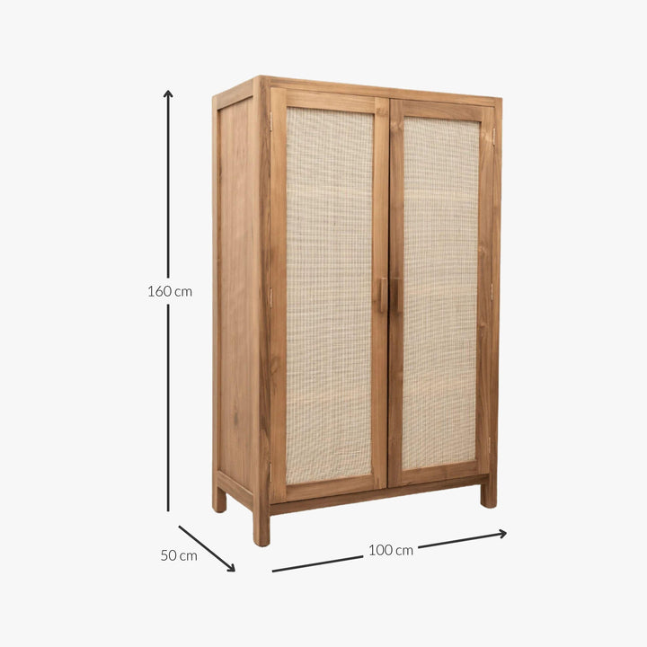 Zoco Home Alia Recycled Teak Cabinet | 100x50x160cm