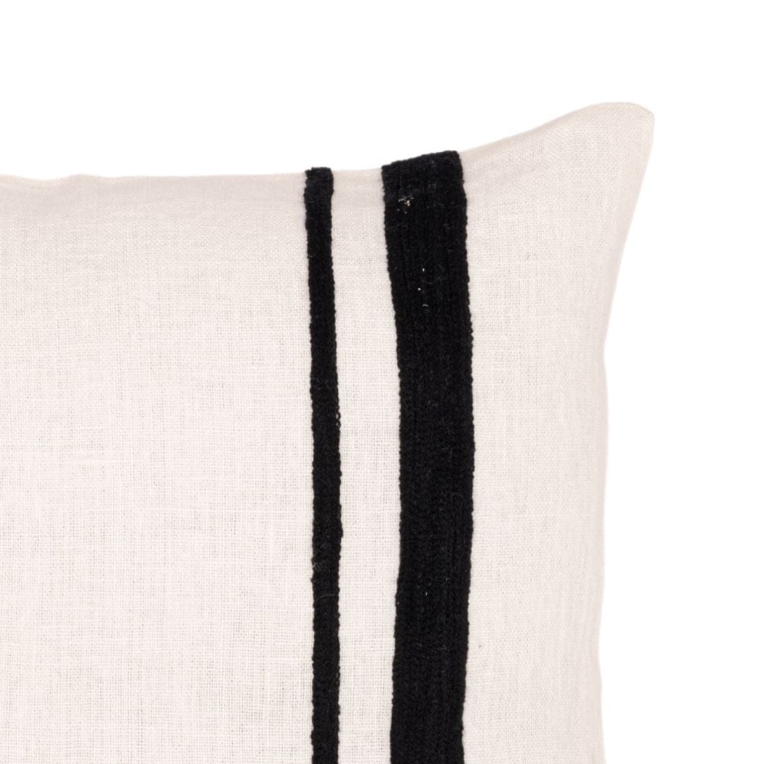 Zoco Home Decor/Textile Arias Linen Cushion Cover | White/Black 45x45cm