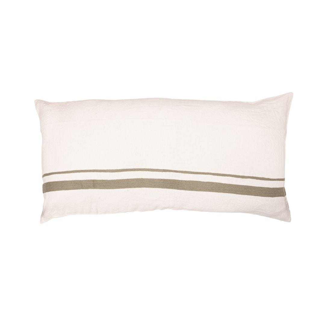 Zoco Home Arias Linen Cushion Cover | White/Natural 55x110cm