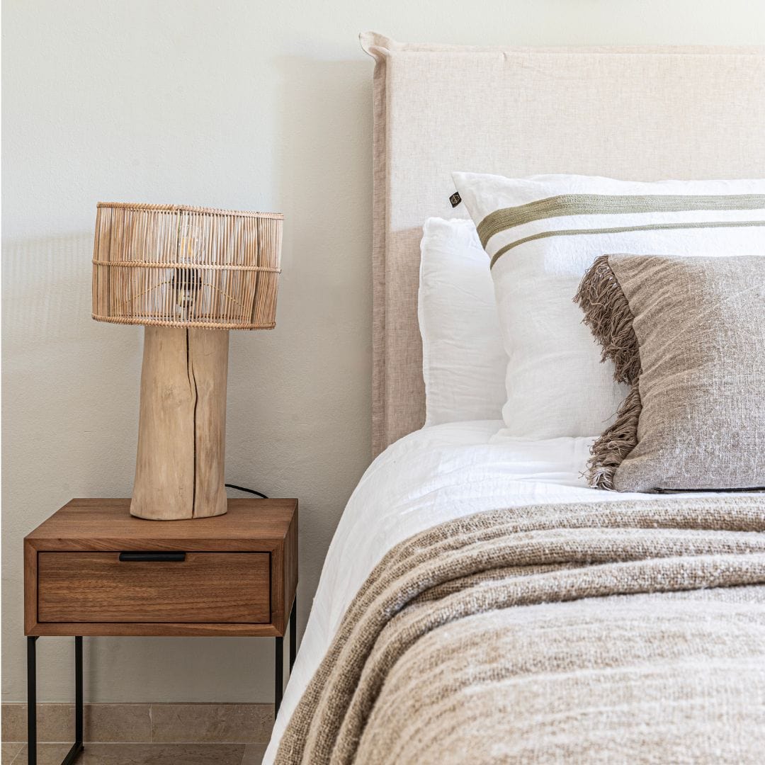 Zoco Home Arias Linen Cushion Cover | White/Natural 55x110cm