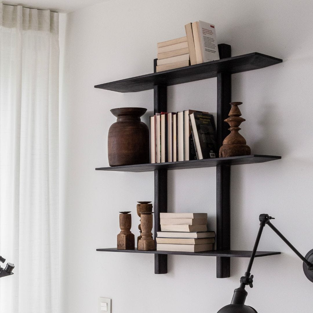 Zoco Home Furniture/Storage Bali Shelf | Black 90x20x100cm