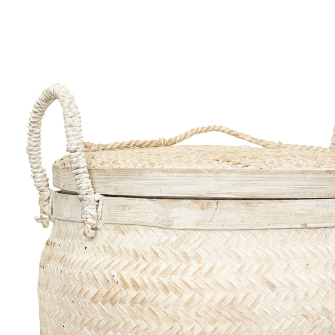 Zoco Home Baskets Bamboo Basket | Whitewashed 30x60cm