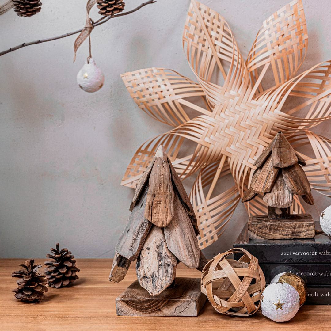 Weihnachtskugel „Bamboo Star“ | Naturfarben