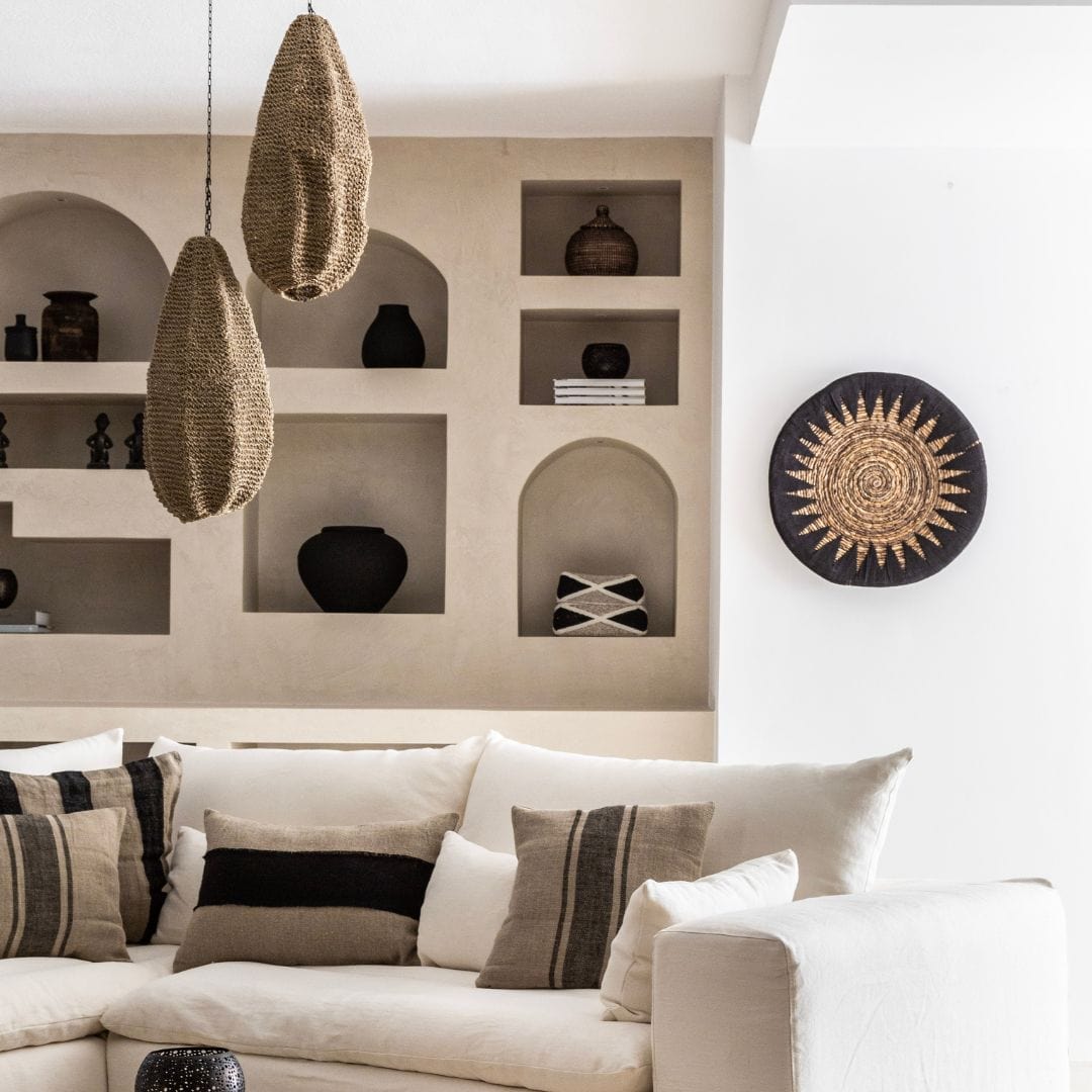 Zoco Home Decor/Accessories Banana Wall Deco Basket | Black & Natural 50 cm