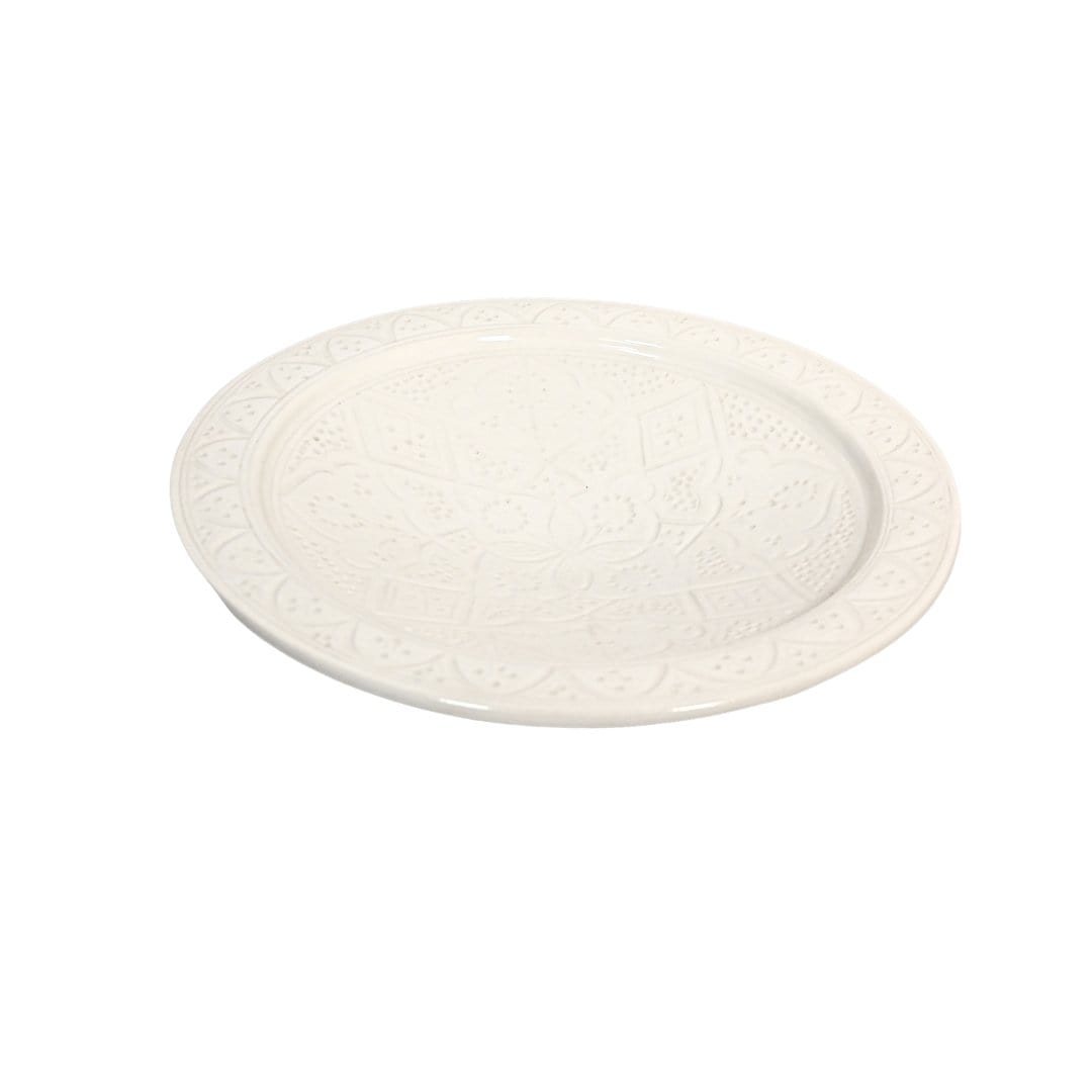 Zoco Home Decor/Kitchen Ceramic Plate | White 36cm