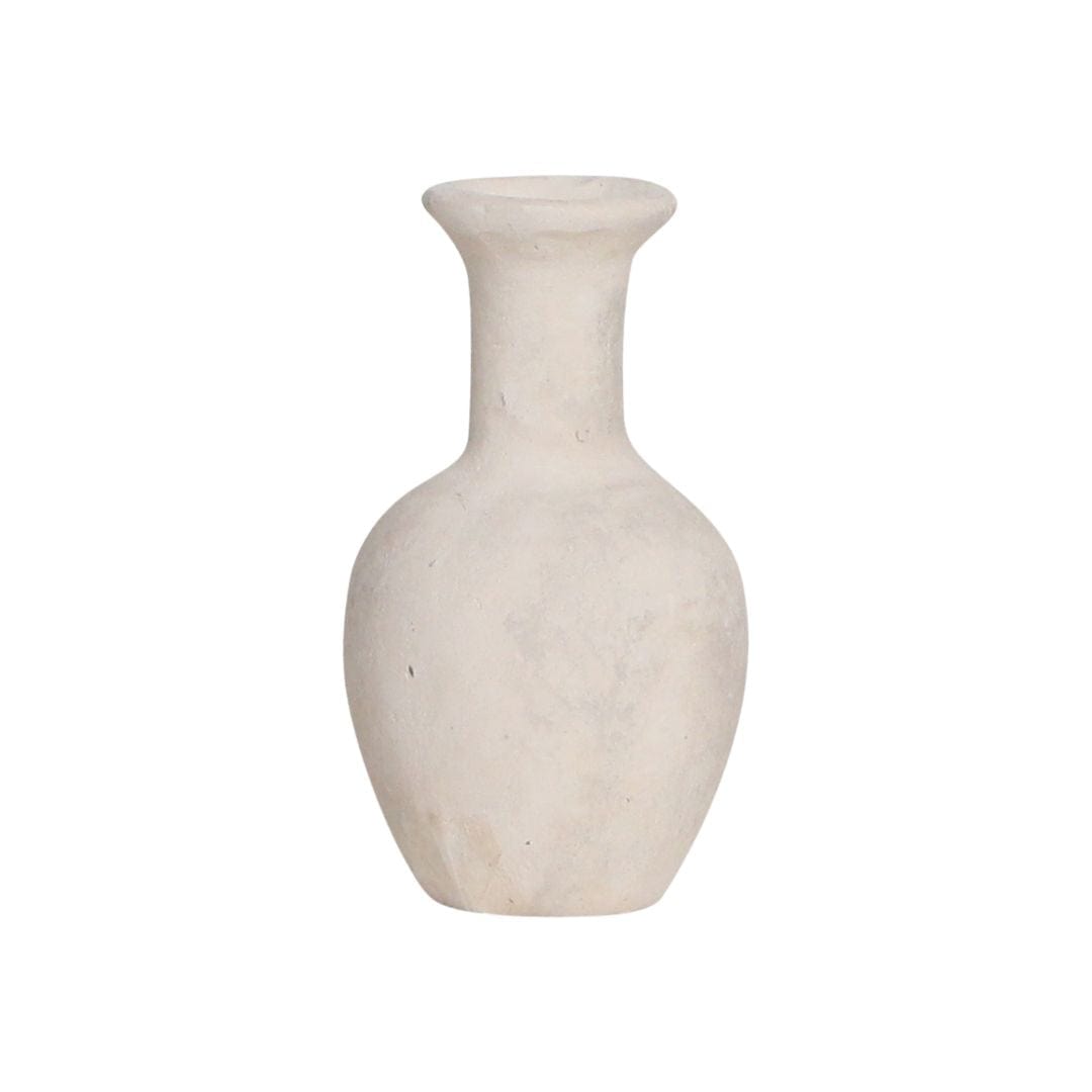 Zoco Home Ceramics and Paper Mache Vase | White 7x7x13cm