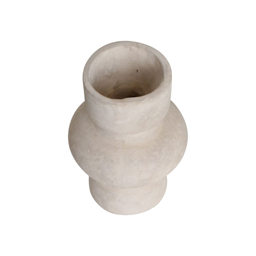 Zoco Home Ceramics and Paper Vase | White 12x12x19cm