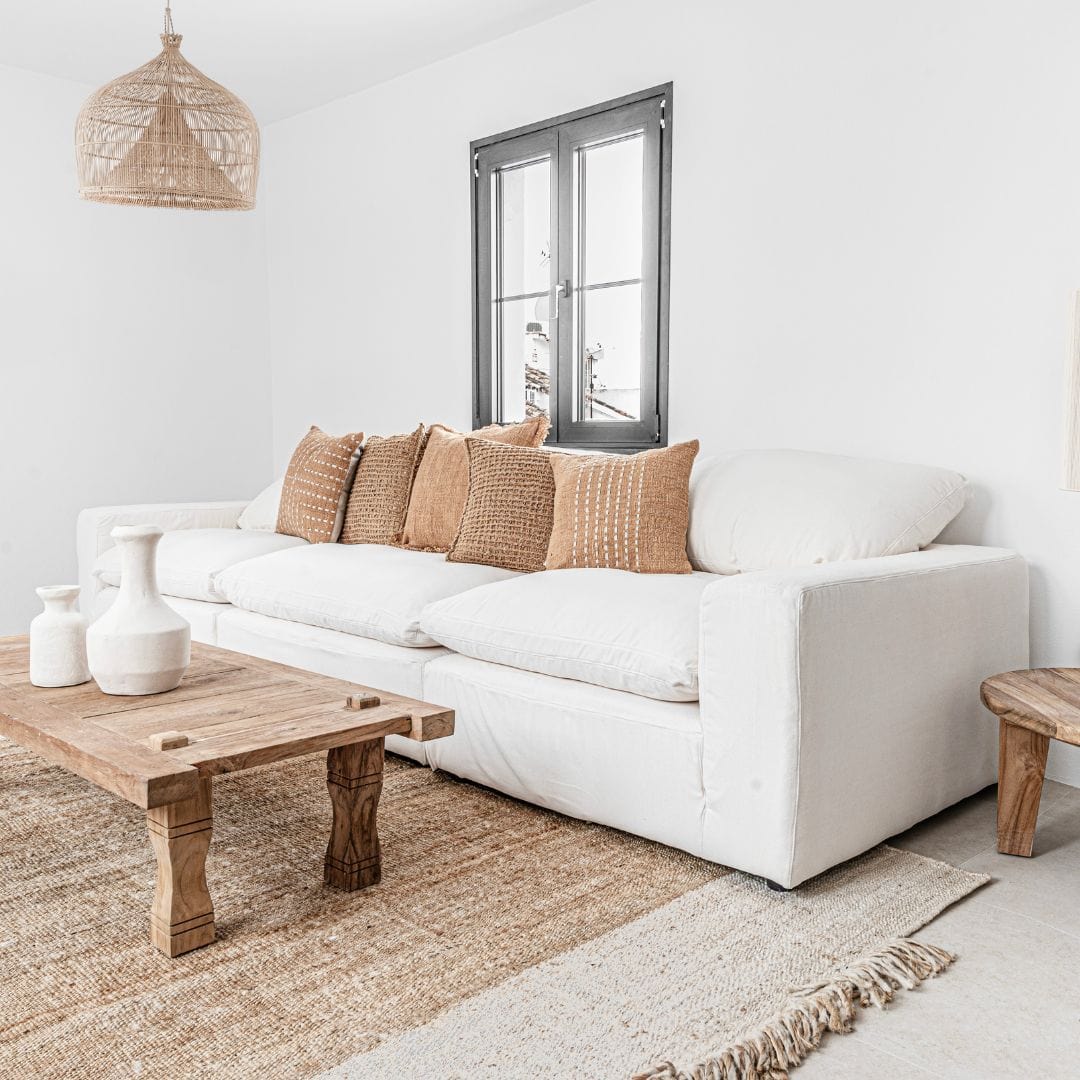 Zoco Home Decor/Textile Cotton Cushion Cover Stitch Panel | Oatmeal 50x50cm