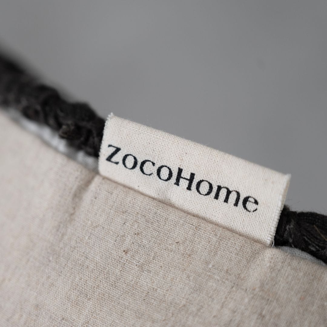 Zoco Home Cotton Macrame Fancy Cushion Cover | Charcoal 50x50cm