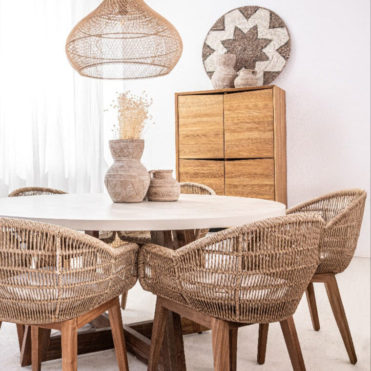 Zoco Home Furniture/Table Dara Microcement Dining Table | 120cm | Sand