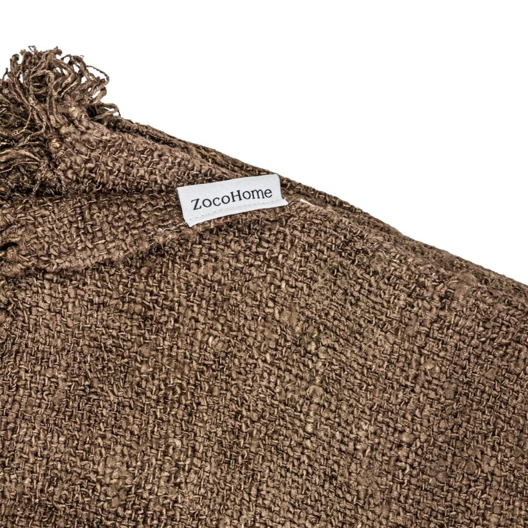 Zoco Home Decor/Textile/Throws Etera Fringed Throw Brown