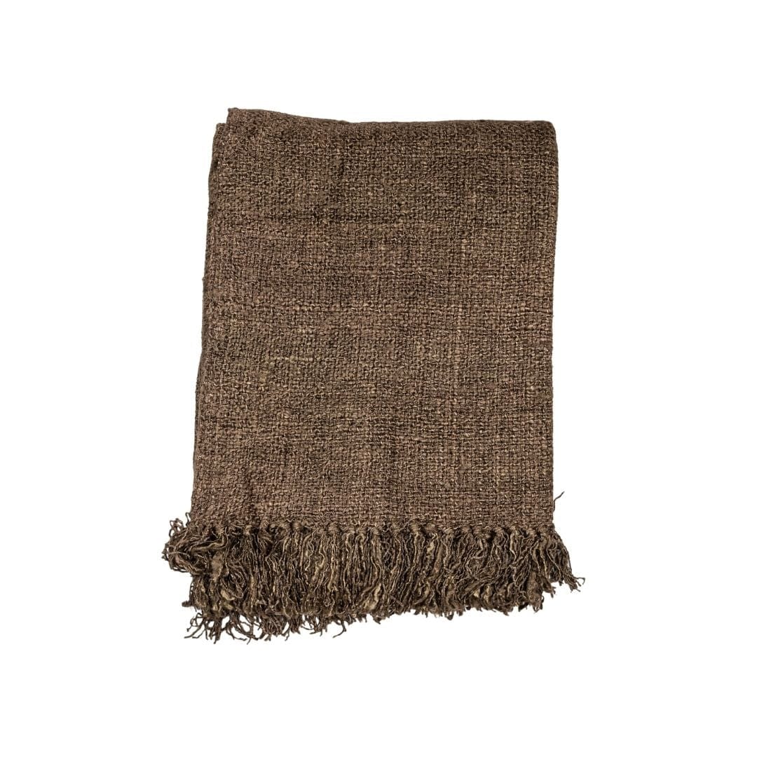 Zoco Home Decor/Textile/Throws Etera Fringed Throw Brown