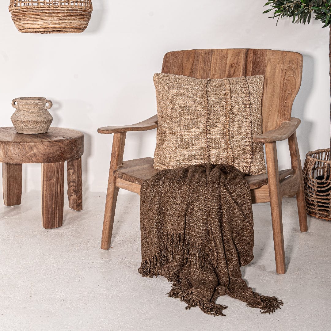 Zoco Home Decor/Textile/Throws Etera Fringed Throw Brown