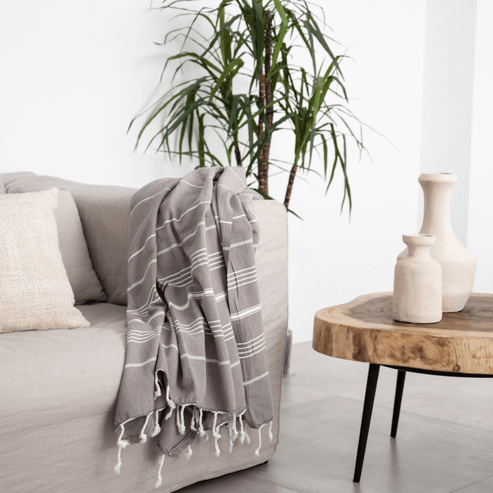 Zoco Home Textiles Fouta Stripe Towel | Brown 90x175m