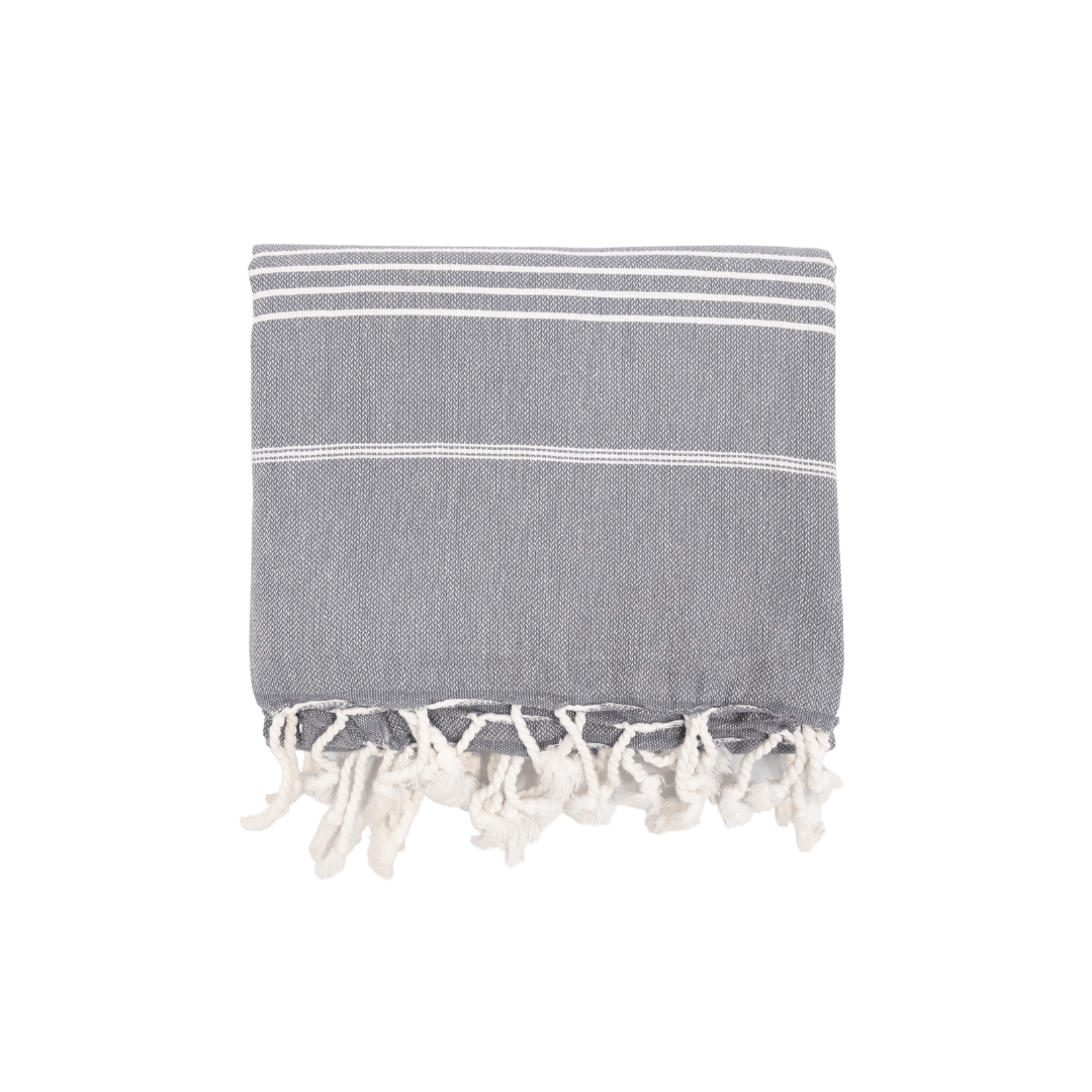 Zoco Home Decor/Textile Fouta Stripe Towel | Charcoal Grey 90x175cm