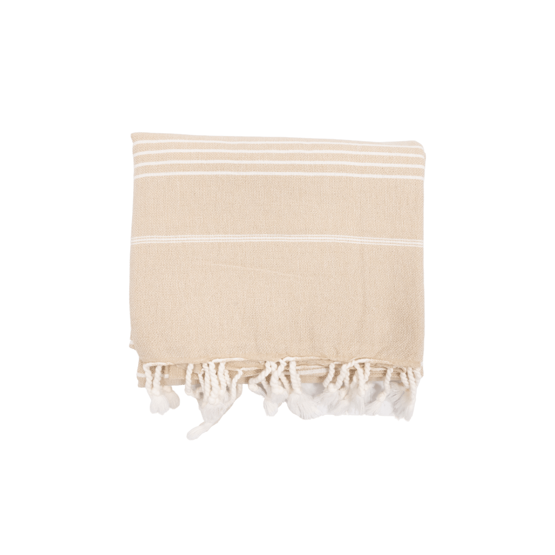 Zoco Home Textiles Fouta Stripe Towel | Sand 90x175m