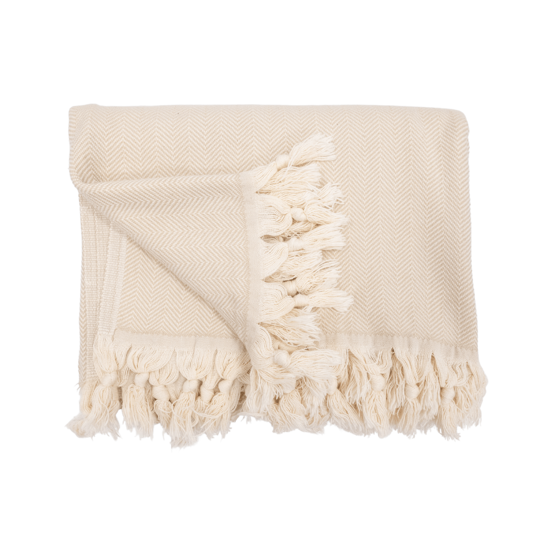 Zoco Home Bedspread Fouta Throw | Beige 140x200cm