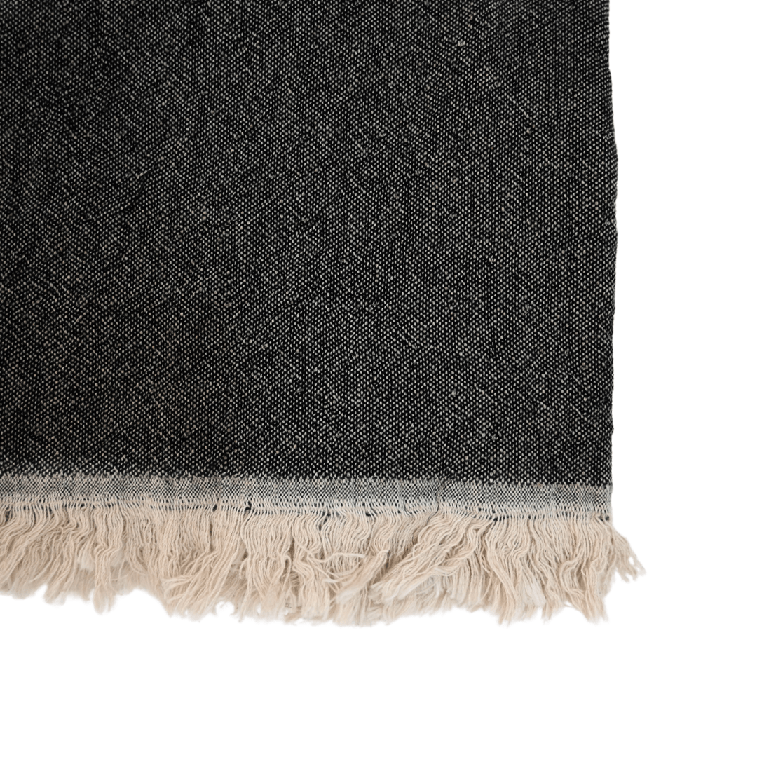 Zoco Home Decor/Textile Fouta Throw | Double-Sided | Black 135x185cm