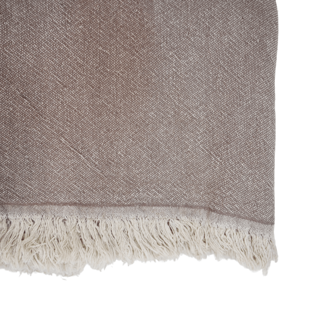 Zoco Home Decor/Textile Fouta Throw | Double-Sided | Brown 135x185cm