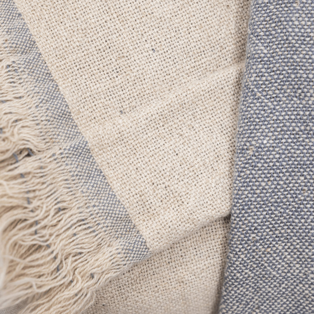 Zoco Home Decor/Textile Fouta Throw | Double-Sided | Light Blue/Grey 135x185cm