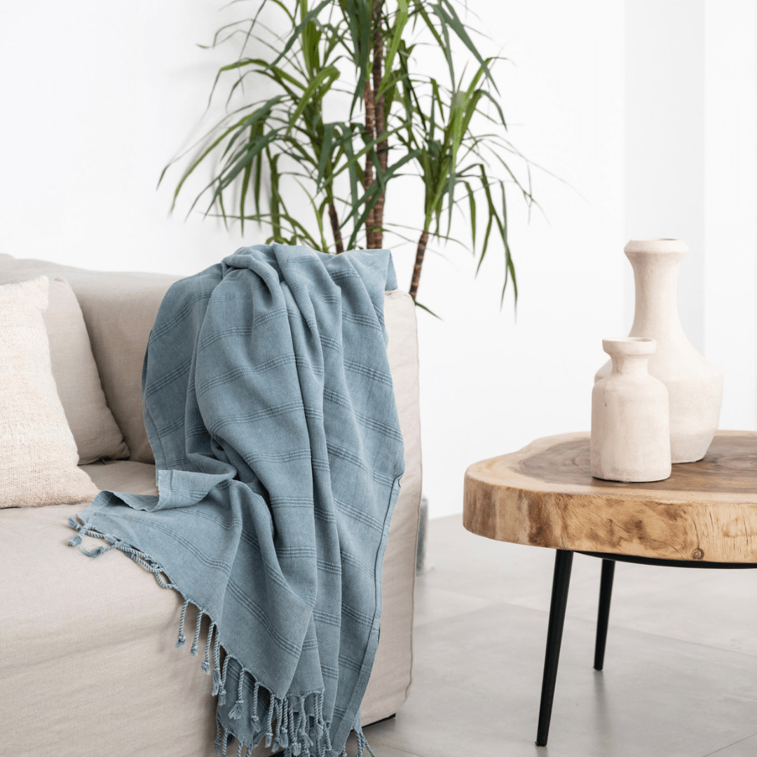 Zoco Home Decor/Textile Fouta Towel | Stonewashed Blue 90x170cm