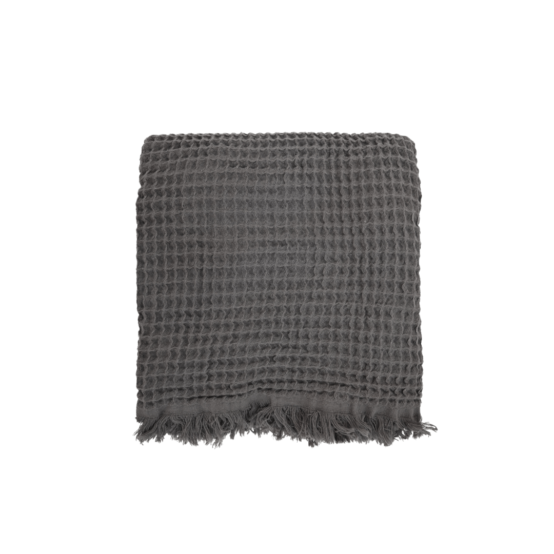 Zoco Home Decor/Textile Fouta Waffle Throw | Charcoal Grey 120x180cm