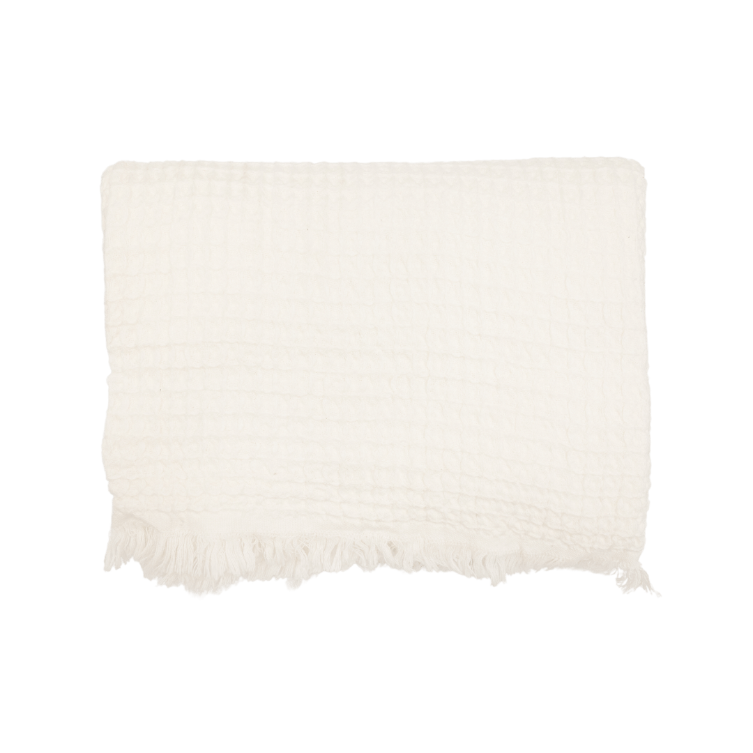 Zoco Home Textiles Fouta Waffle Throw | White 120x180cm