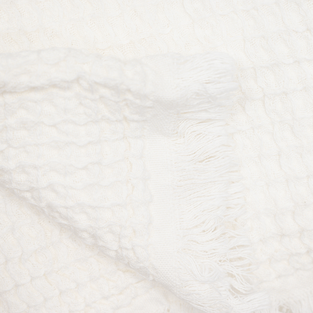 Zoco Home Textiles Fouta Waffle Throw | White 120x180cm