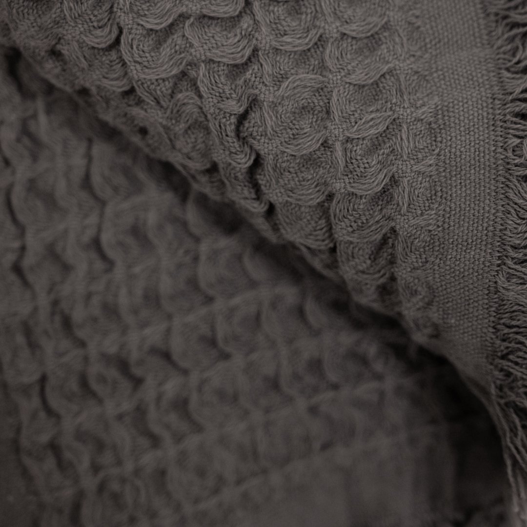 Zoco Home Decor/Textile Fouta Waffle Towel | Dark Grey 85x170cm