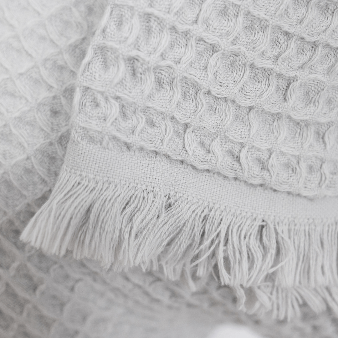 Zoco Home Textiles Fouta Waffle Towel | Light Grey 85x170cm
