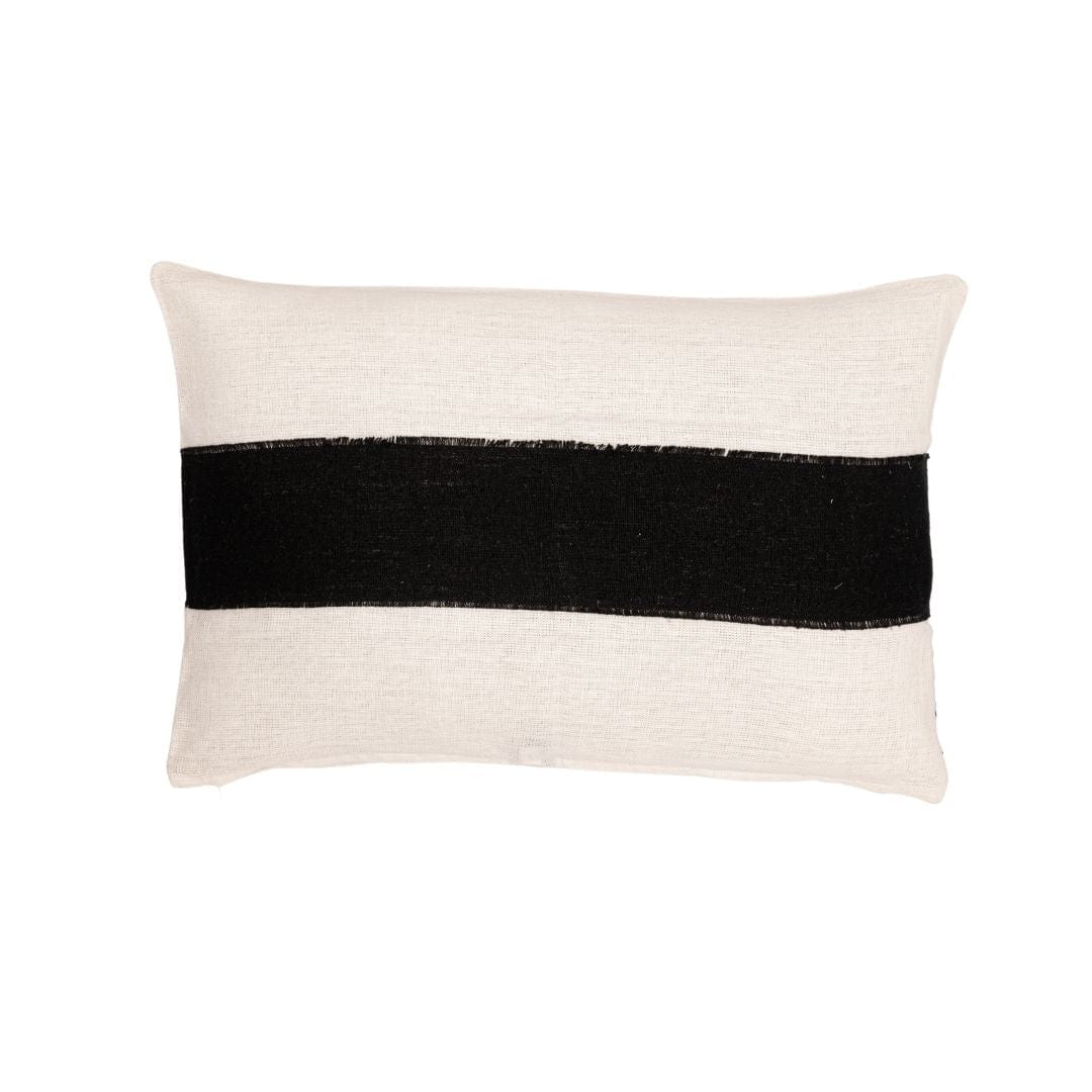 Zoco Home Goa Linen Cushion Cover | White/Black 40x60cm