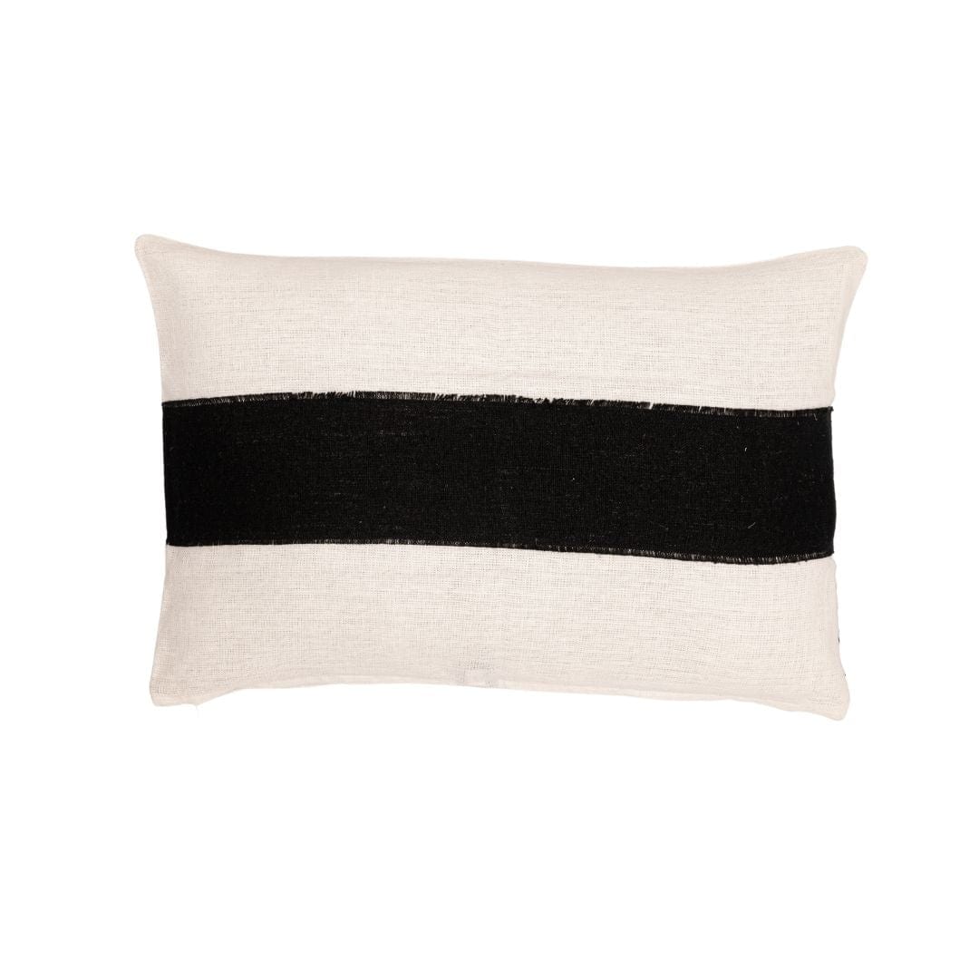 Zoco Home Goa Linen Cushion Cover | White/Black 40x60cm