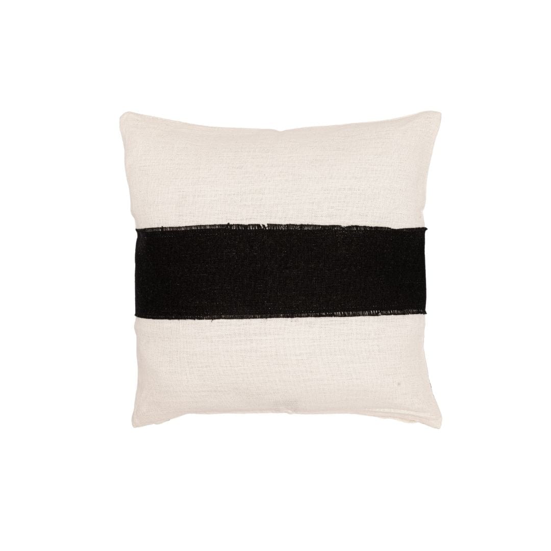 Zoco Home Goa Linen Cushion Cover | White/Black 45x45cm