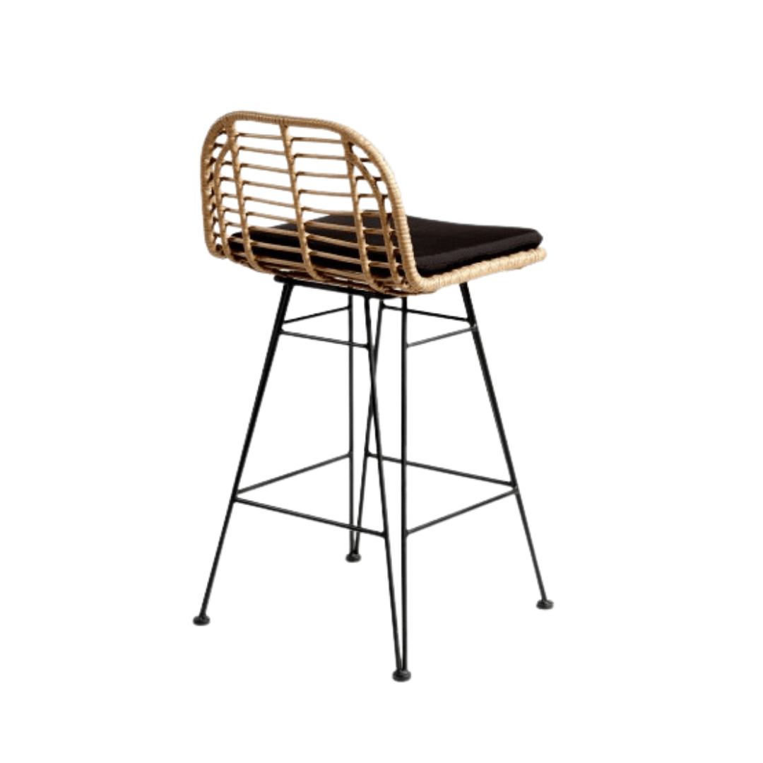 Zoco Home Outdoor/Chair/Bar Stool Jaipur Low Bar Stool | Black