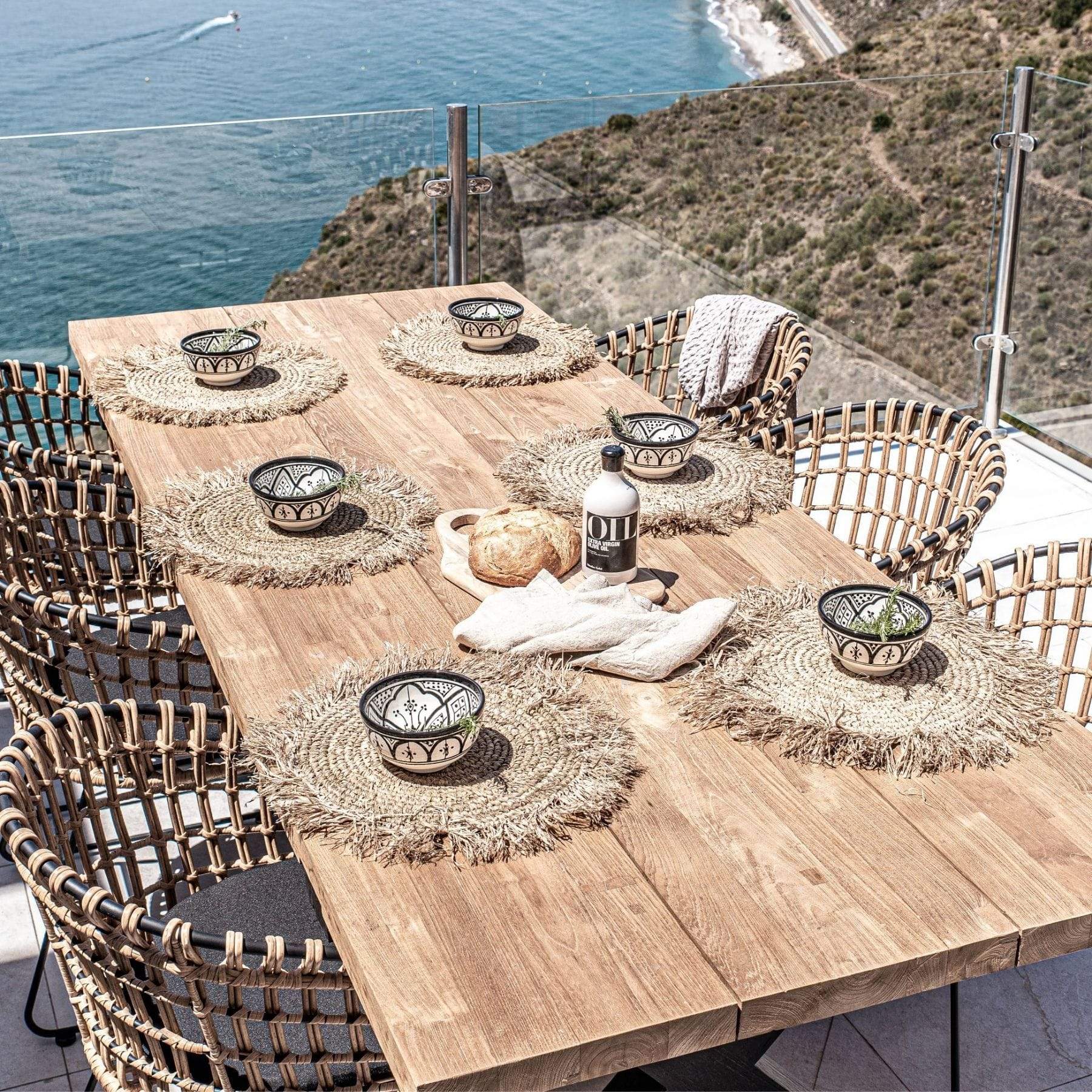 Zoco Home Outdoor/Chair/Dining Jaipur Rattan Outdoor Chair | Black