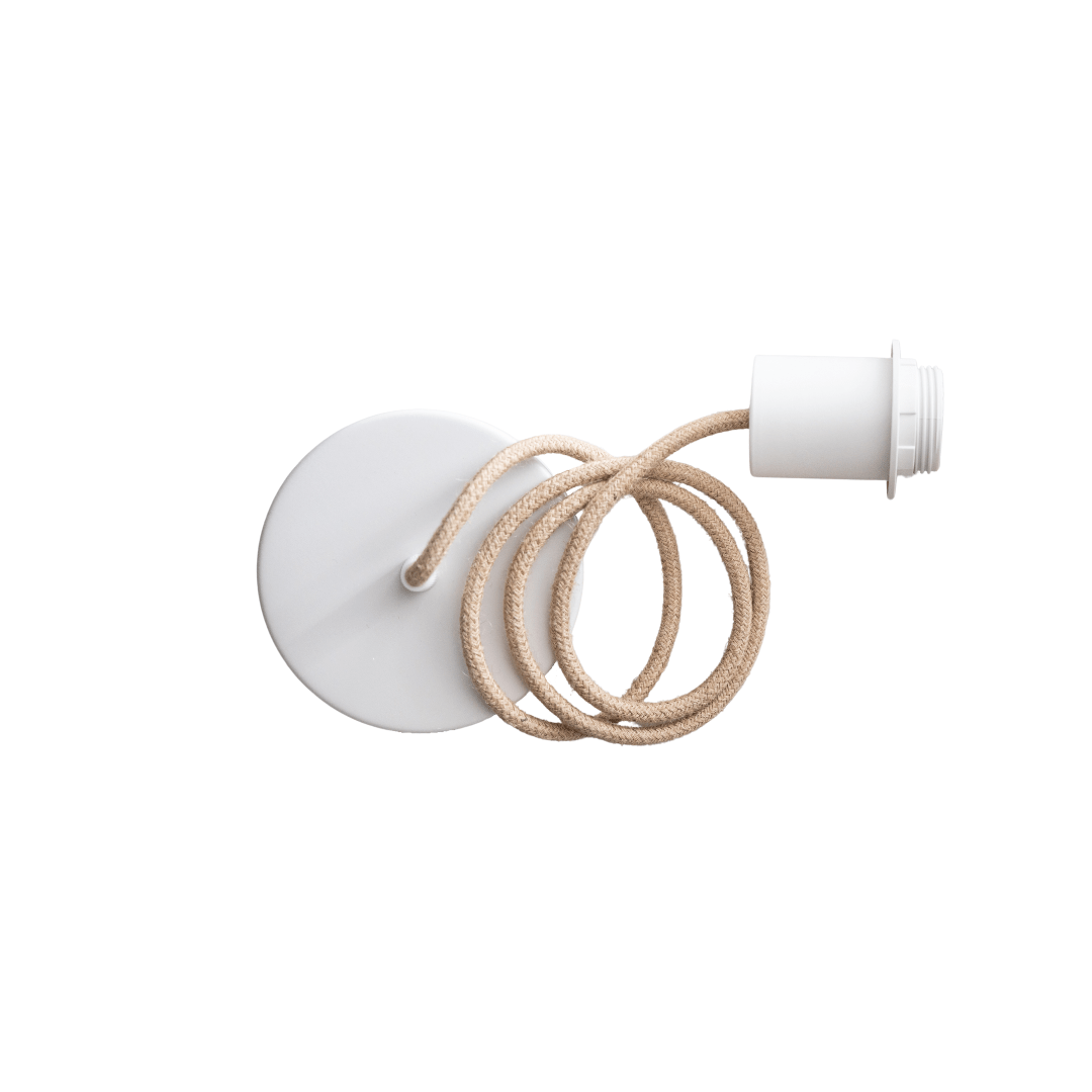 Zoco Home Decor/Lighting Jute Textile Pendant Cable | Natural/White 1m