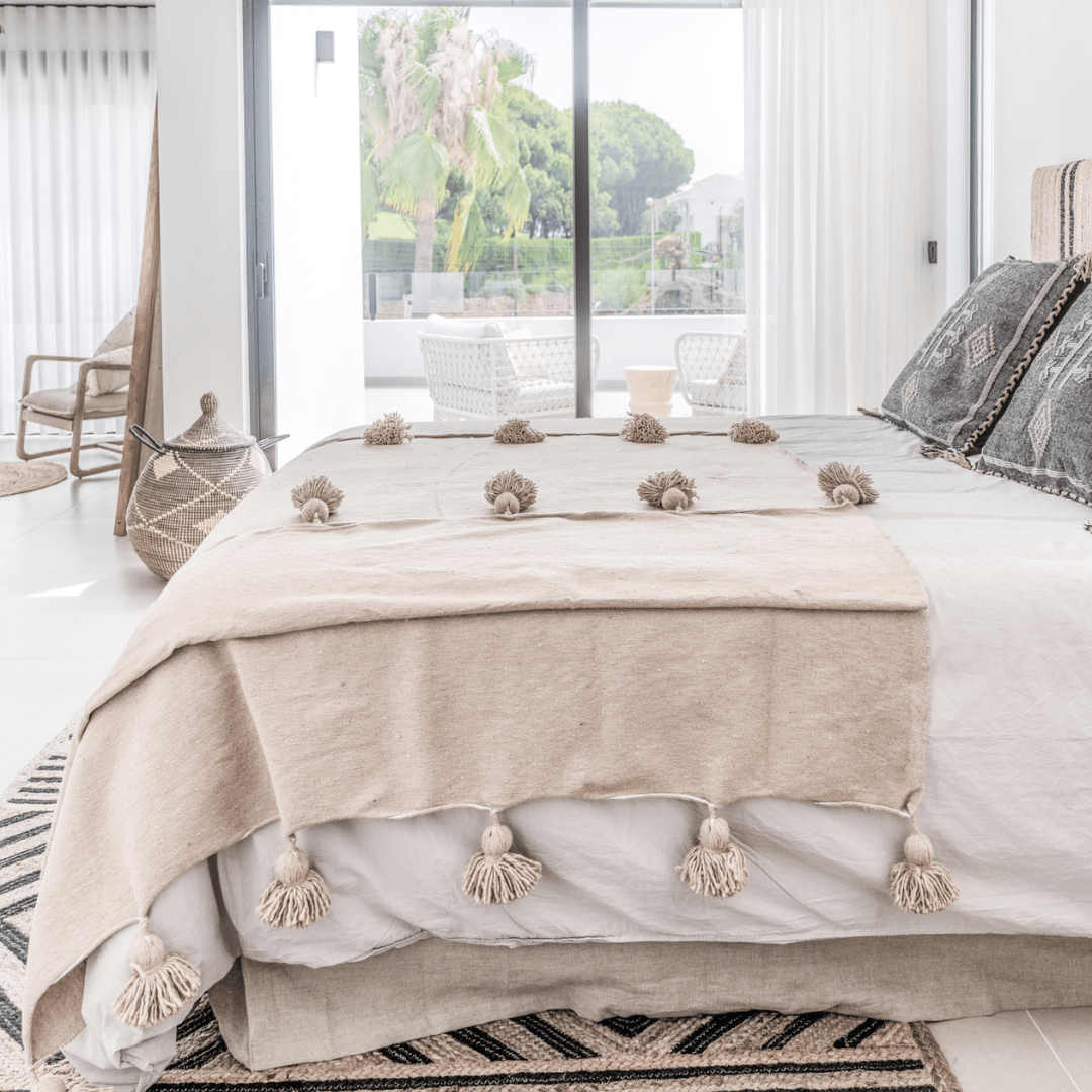 Zoco Home Bettvolant aus Leinen | Naturfarben