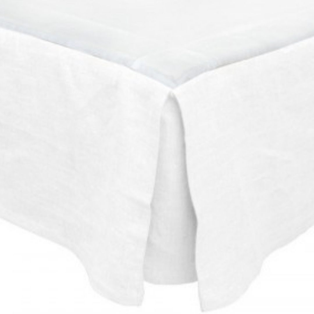 Zoco Home Decor/Textile/Bedding Linen Cotton Bedskirt | White