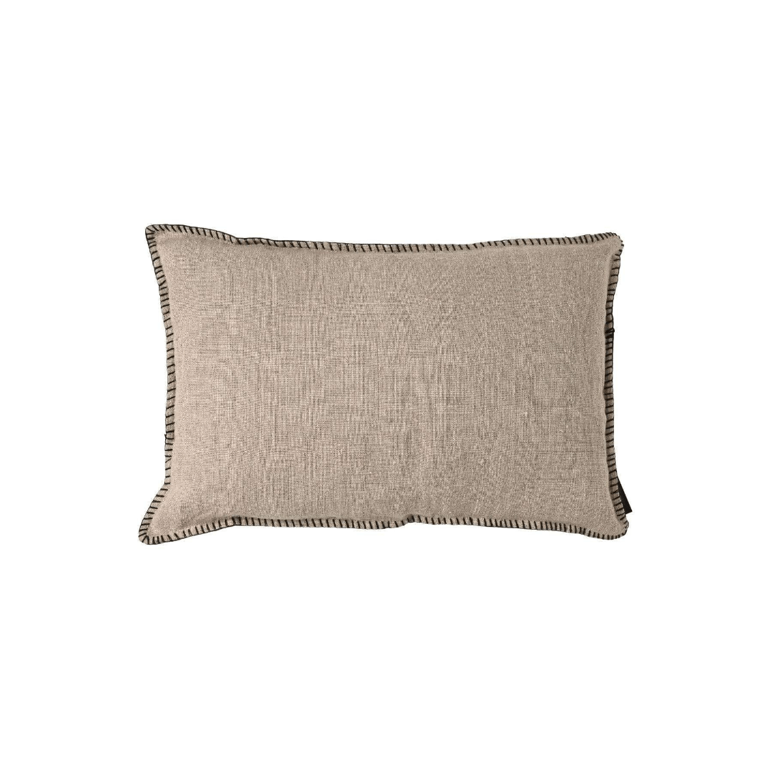 Zoco Home Pillows / Textiles Linen Cushion Cover | Embroidered Edge | Natural | 40x60cm