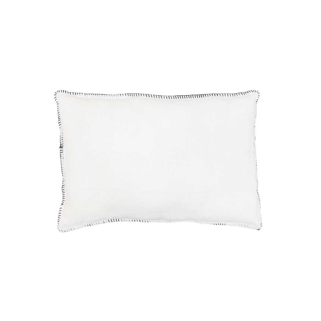 Zoco Home Decor/Textile Linen Cushion Cover | Embroidered Edge | White 40x60cm