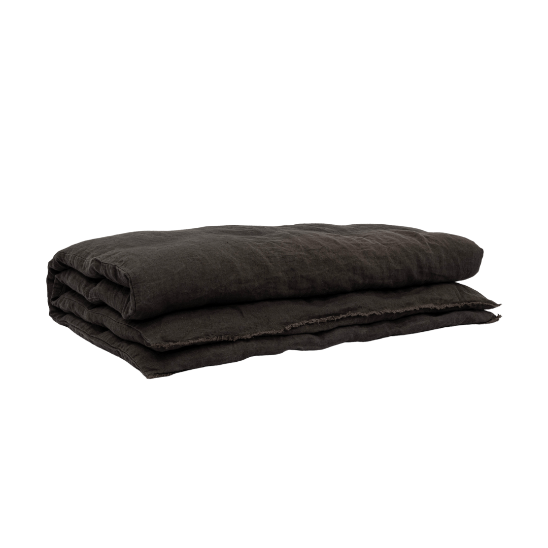 Zoco Home Textiles Linen Quilt Cover | Black 200x85cm