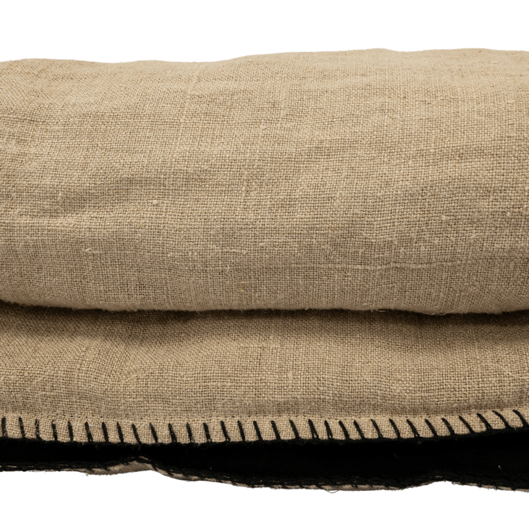 Zoco Home Textiles Linen Quilt Cover | Embroidered Edge | Natural 200x85cm