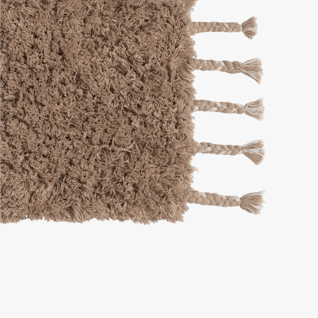 Zoco Home Tapete de pêlo comprido | Areia 140x140 cm
