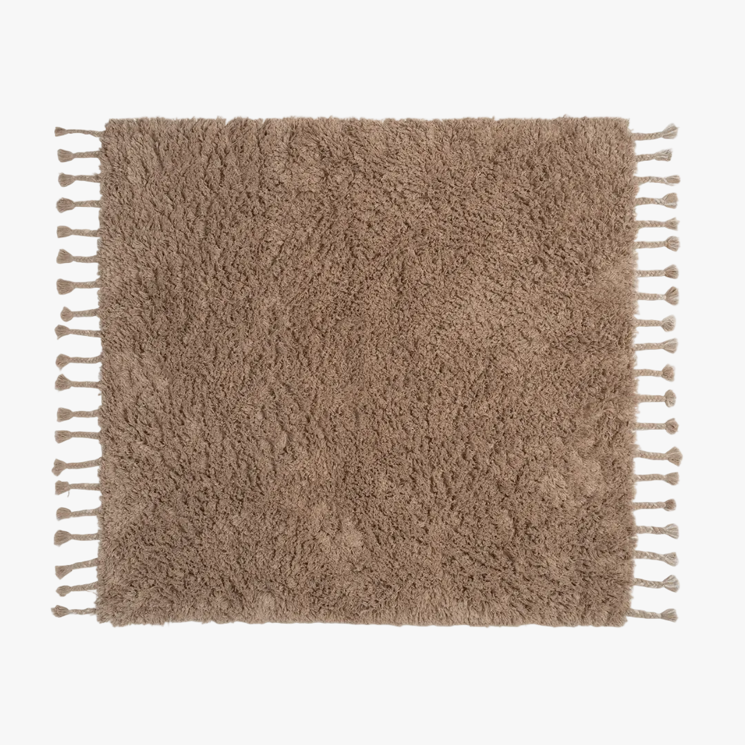 Zoco Home Tapete de pêlo comprido | Areia 140x140 cm