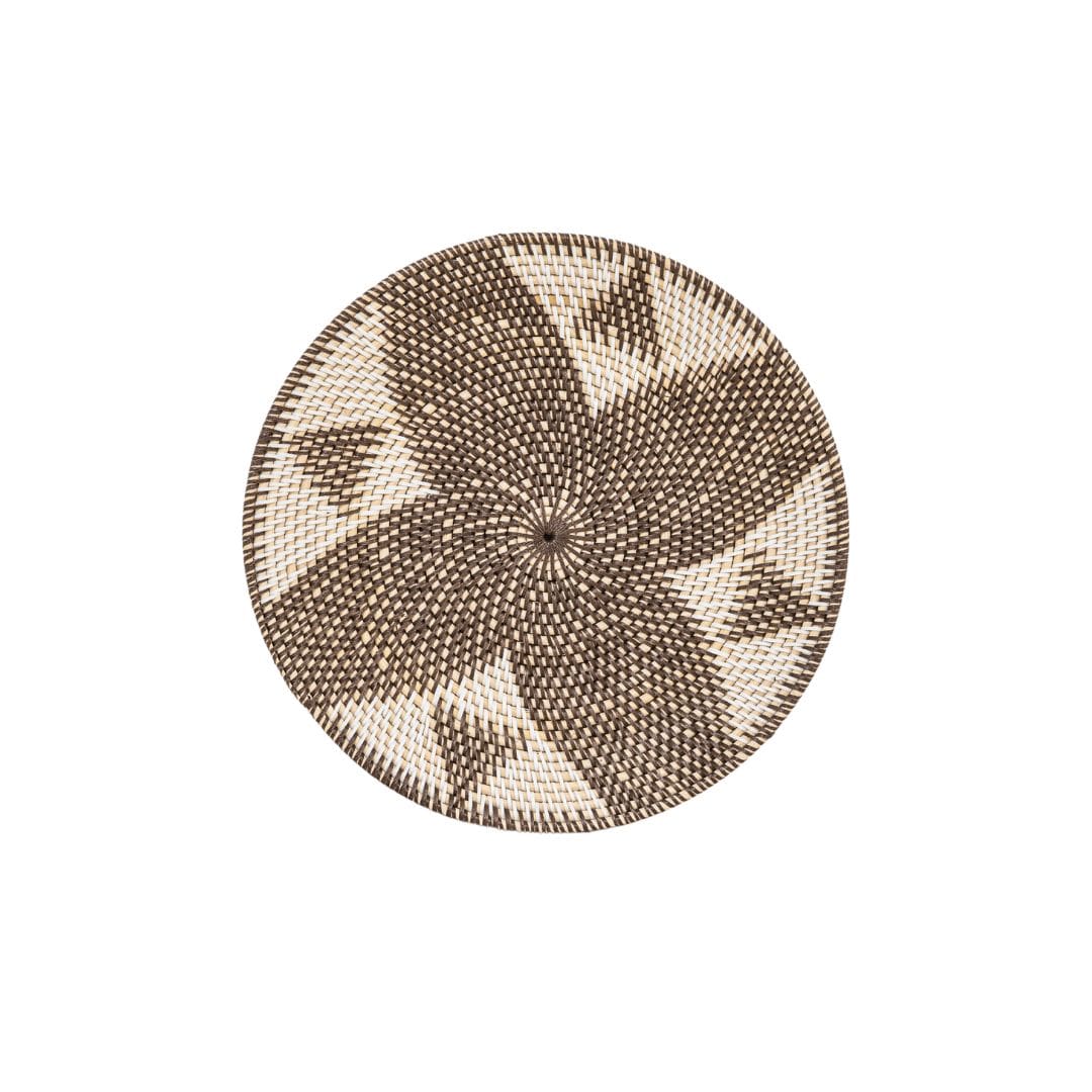 Zoco Home Decor/Accessories Lontar Deco Basket | Diamond Motif | Brown/White 30cm