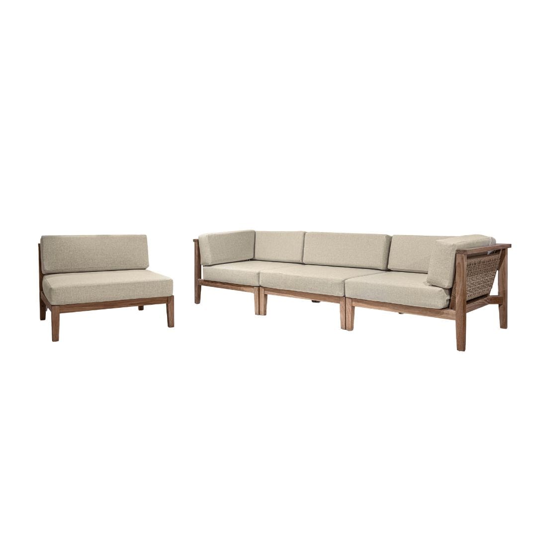 Zoco Home Outdoor/Sofa/Modular Menorca Woven Back Modular Sofa