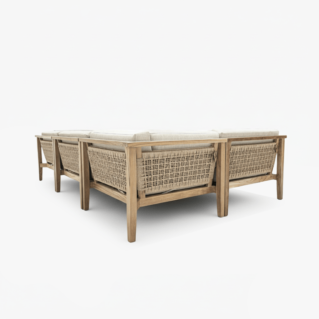 Zoco Home Outdoor/Sofa/Modular Menorca Woven Back Modular Sofa
