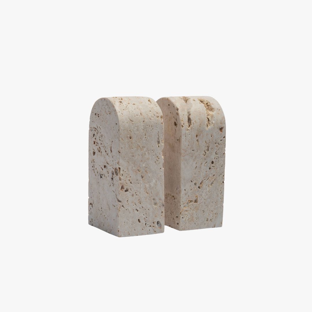 Zoco Home Dekoration/Accessoires Naira Travertin-Buchstützen | 2er-Set