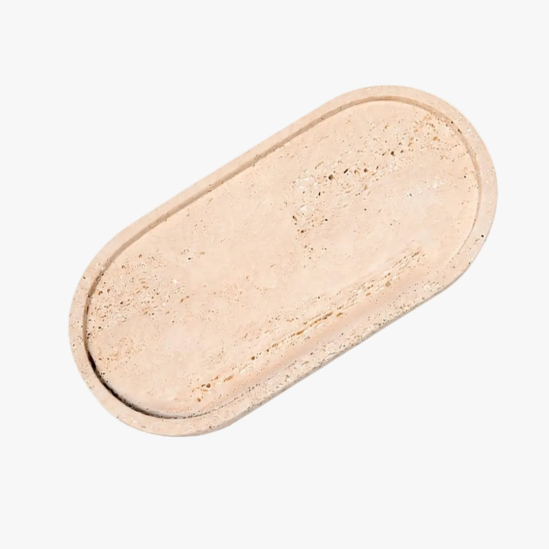 Zoco Home Decor/Accessories Naira Travertine Oval Tray